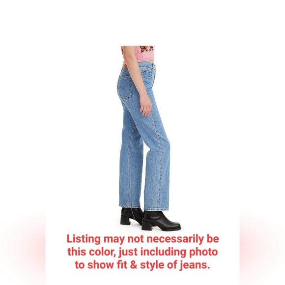 Levi's Low Pro Straight 31 Mid Rise Jeans Womens Glow Up Blue A09640003 - Picture 9 of 12